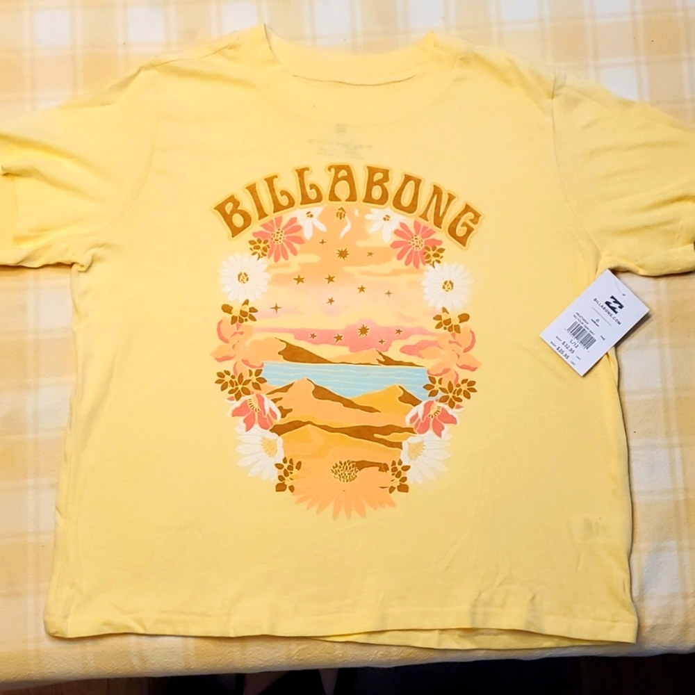 Billabong s/s tee yellow size L